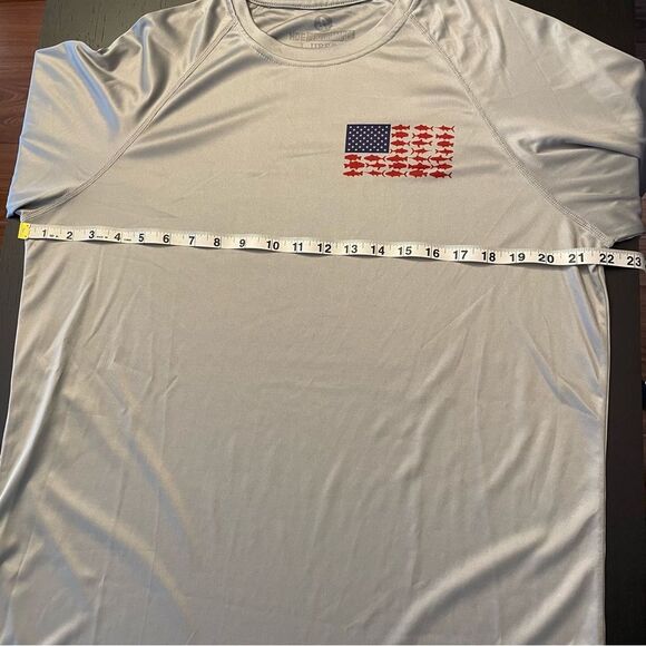 HDE Athletic Performance Shirt Long Sleeve Gray Rainbow Trout Men’s Size L - Picture 5 of 5